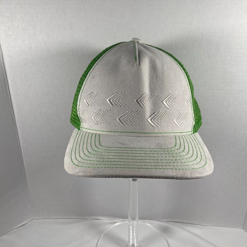 Pistil Hat Adult Gray Green Mesh Trucker Snapback Cap Arrow Embroidered